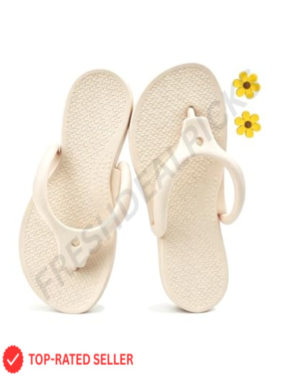 Customizable Flip Flops with Charms, Non-Slip EVA Beach Sandals, Foldable